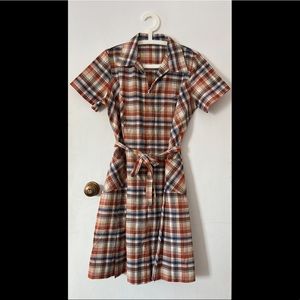 Vintage Handmade Plaid Dress sz-L/XL